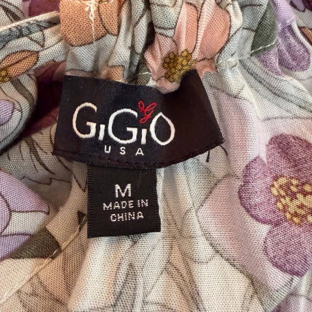GiGio Maxi Dress Womens M Multicolor Floral‎ Boho Tiered Lace Feminine Cottage